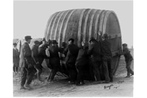 DS Decor Photos Quality Digital Print of a Vintage Photograph - Rolling a vat of Beer - Oregon, 1920.. Black & White 5x7 inches - Matte Finish