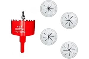 5 PCS TV Cord Hider in Wall Cable Management Kit for TV, Includes 4 Pass-Throughs and 1 Hole Saw Drill Attachment,Behind Wall