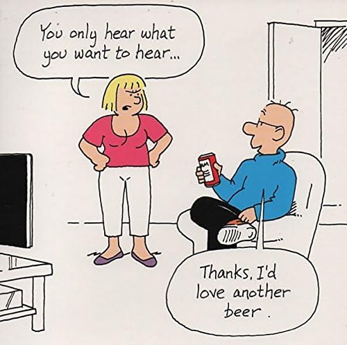 Norbert & Val Funny Birthday Card for Him You Only Hear What You Want to Hear, Multicoloured, Multi-Coloured, A5