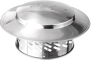 SOEKAVIA 6" Round Chimney Cap, Tapered Top Chimney Cap with Screen, Easy Installation & All Weather Roof Vent Caps, Perfectly Insulated Stove Pipe Chimney Cap Vent Cover Outside