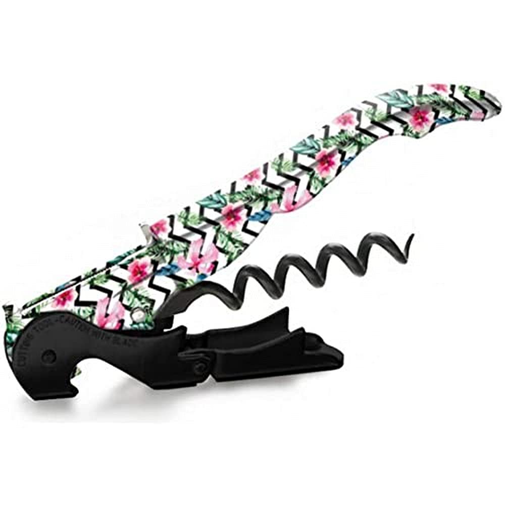 PULLTAP'S Genuine Slider 900 Two-Stroke Corkscrew for Professional Use, Flower Black (Floral Collection), Patented and Made in Spain