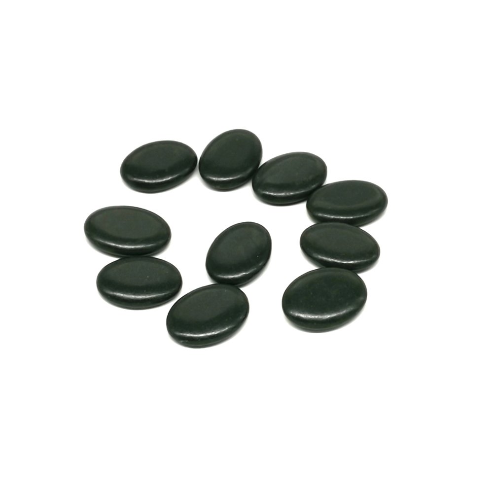 Windfulogo 10Pcs Professional Small Massage Hot Stone Set Natural Lava Heated Stones Basalt Warmer Rock for Spa, Massage Therapy 1.18 x 1.57 x 0.31in(3x4x0.8cm) Black