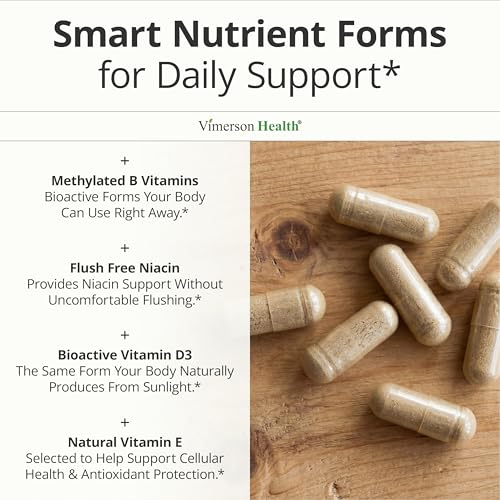 Vimerson Health Multivitamin for Women: Methylated B Vitamins, Chelated Minerals and Bioavailable D3 for Focus and Energy Support – Daily Womens Multivitamins and Multiminerals – 60 Capsules