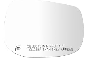 TRQ Passenger Side Mirror Glass Heated Convex Snap On Compatible with 2019-2021 Subaru Forester 2019-2023 Subaru Crosstrek SU1325114