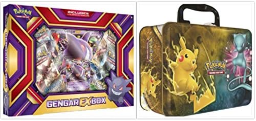 Pokemon Trading Card Game Shining Legends Collectors Chest Tin and Gengar EX Collection Box Bundle, 1 of Each