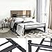 GreenForest Bed Frame Full Size, Metal Two Headboards 10 Legs Mattress Foundation Black Platform Box Spring Replacement Boys Kids Adult B