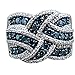 Sinwo Women Elegant Exquisite Diamond Cylindrical Rings Fine Ring Engagement Ring Gift (6, Blue)