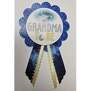 Grandma to Be Pin Galaxy Star Baby Shower Pin Blue Yellow Outer Space for Nona to wear, It’s a Boy Sprinkle