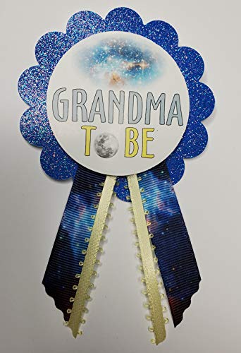 Grandma to Be Pin Galaxy Star Baby Shower Pin Blue Yellow Outer Space for Nona to wear, It’s a Boy Sprinkle