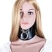 Davidsource Locking Posture O Ring Collar Black Faux Double Leather Neck Belt Adjustable Lockable Choker Collar Restraint Head Harness BDSM Adult Sex Toy
