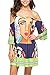 Anatoky Womens Cold Shoulder Spaghetti Strap Tribal Printed Summer Shift Dress,Pattern 8,XX-Large