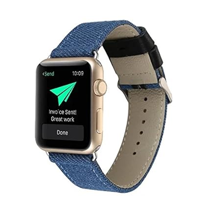 Amazon Apple Watch バンド 42mm デニム ネイビー ベルト 交換バンド