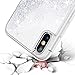 Maxdara Case for iPhone X/iPhone XS Glitter Case Liquid Flowing Luxury Bling Sparkle Glitter Shockproof Girls Women Case X/XS 5.8 inches (Silver)