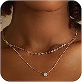 Poaiiu Choker Necklace for Women Dainty 14k Gold Plated Chunky Snake Chain Necklace Layered Simple Trendy 14k Gold Plated Jewelry Gift for Women