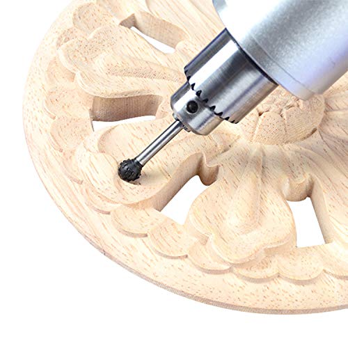 K Kwokker Woodworking Twist Drill Bits Carving File Rasp Drill Bits Rotary Burrs Set Power Drill Bit Sharpeners for Wood Plastic Carving Polishing Grinding Engraving Woodworking DIY with Storage Box H