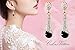 Calors Vitton Gold Plated Full Rhinestone Cubic Zircon Long Water Drop Earrings for Women Black 4716