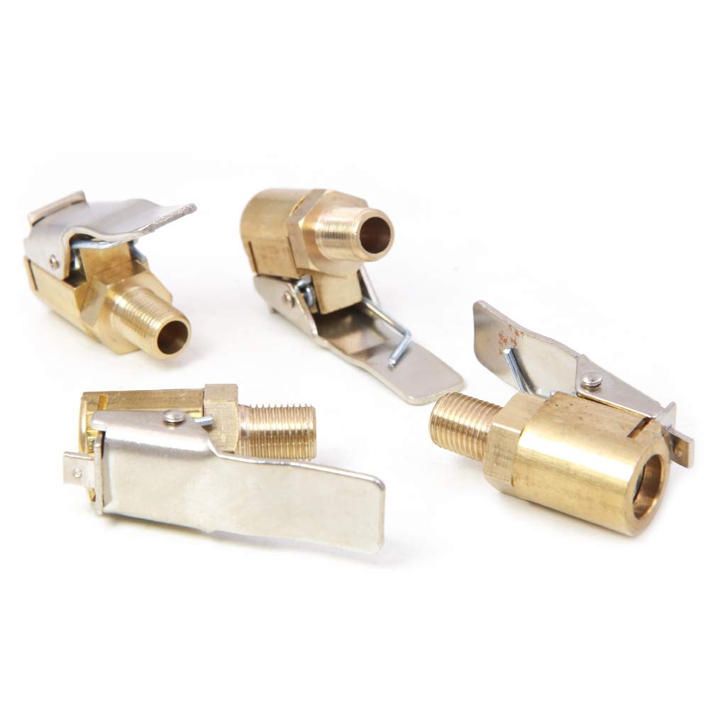 Wandou 4 Pcs Brass Tire Air Chucks,Open End Tyre Valve Air Pump Clip,Car Air Pump Thread Nozzle Adapter Car Truck Tyre Tire Inflator Valve Connector(8 mm)