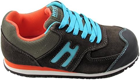HYTEST Women's Suede Leather Mesh Athletic Shoe (11.0 C/D US, Charcoal)