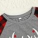 IFFEI Matching Family Pajamas Sets Christmas PJ's with Letter and Plaid Printed Long Sleeve Tee and Bottom Loungewear Women-Medium Grey