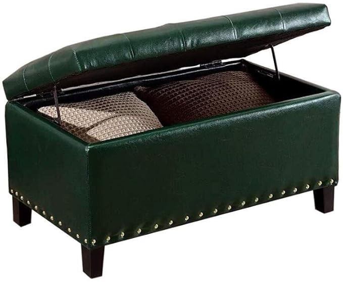 Wangwen Rectangular Faux Leather Upholstered Storage Ottoman Bench With