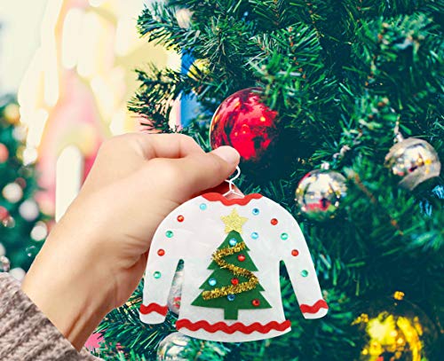 Kiddokids 6 DIY Ugly Sweater Christmas Tree Ornament Holiday Craft Kit for Kids Gift Toys Stuffers