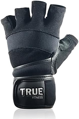 True Fitness Premium Workout Gym Gloves by Weight Lifting, Crossfit, Training, Bodybuilding, Exercise, For Men & Women - Wrist Wrap Support, Padded, Anti-Slip, Breathable, Flexible (XL)