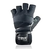 Best Premium Weight Lifting Gym Gloves by True Fitness –Power Crossfit, Cross Training, Bodybuilding, Workout, Exercise – Wrist Wrap Support, Durable, Flexible, Breathable, Men & Women