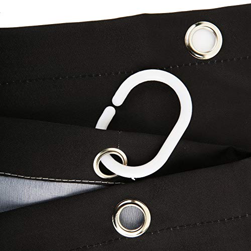 image for LIVILAN Black and White Stripes Shower Curtain Set with 12 Hooks Fabri