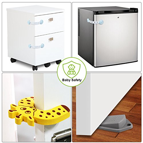 Eligara Baby Safety Protector Sets Include Child Safety Cabinet Locks (3Pcs) Corner Protector Guards (12Pcs) Outlet Plug Covers (32Pcs) Door Stopper (4Pcs) Door Stopper - Thumbnail 4