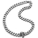 Mens Stainless Steel Curb Chain Skull Necklace Silver Color Gothic Style 30.3MM 22 inches