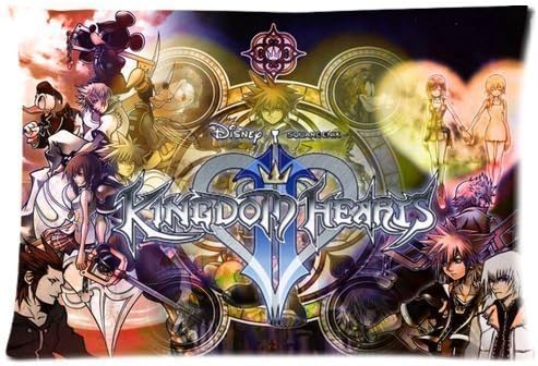 Cartoon Design Custom Kingdom Hearts Zippered Pillowcase With Standard Size 20x30 (Two sides) Number-1