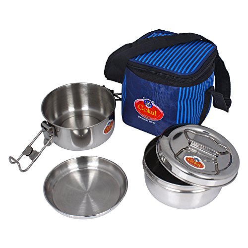 cWc Stainless Steel LunchBots , Lunch Bots ,Stainless Steel Lunch Box , Baby Lunch Box , Kids Lunch Bot , Stainless Steel Food Container (two layer)