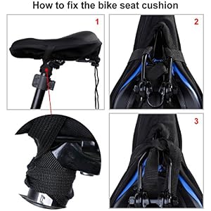 Zacro Gel Bike Seat Cover - Extra Soft Gel Bicycle Seat - Bike Saddle Cushion with Water&Dust Resistant Cover