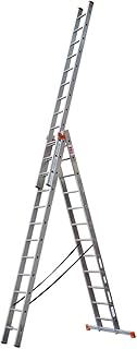 STRUKTURO Vielzweckleiter 3x12 Sprossen, 3-teilige Alu-Kombileiter, max. Arbeitshöhe 9,25 m