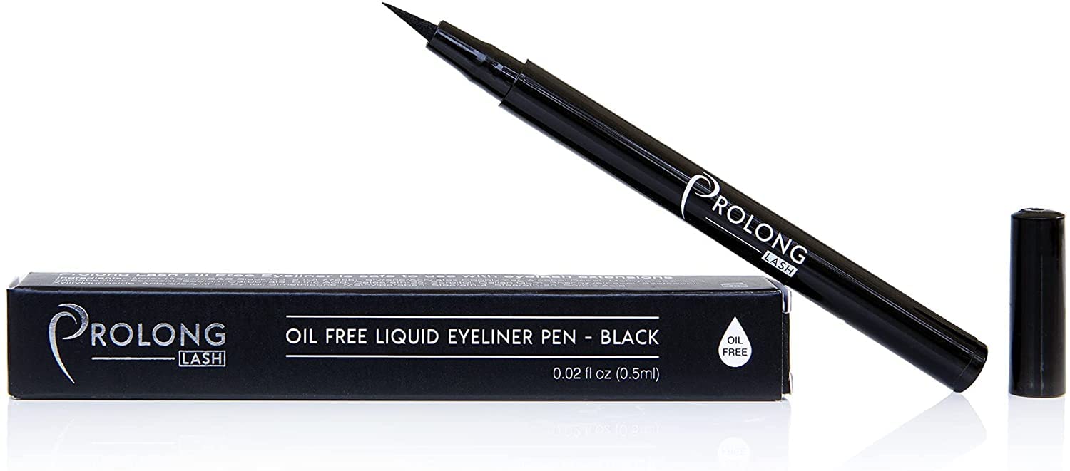 Prolong Lash Oil-Free Black Eyeliner Pen | Safe for Eyelash Extensions | Water Resistant, Vegan, Paraben & Sulphate Free - 1ml