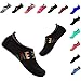 Men and Women Slip-On Water Shoes Lightweight Barefoot Quick-Dry Aqua Yoga Socks For Outdoor Beach Sports(ZM/Black,38/39EU)