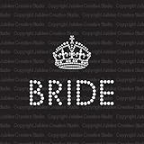 Simple Bride Crown Iron On Rhinestone Crystal Tshirt Transfer by Jubilee Rhinestones