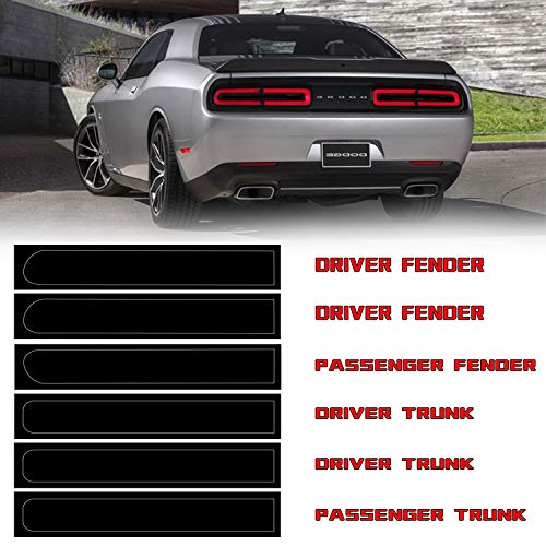 Sporthfish Tail Light Tint Kit Taillight Tinted Dry Application Film Dark Black Smoke Precut Vinyl Overlays Taillight Fit for 2015-2019 Dodge Challenger - Thumbnail 6