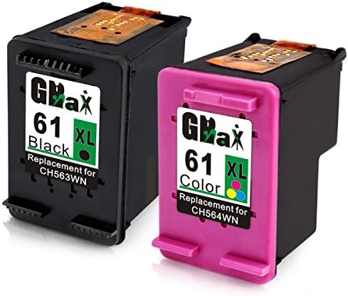 GBaX Remanufactured HP 61XL HP 61 XL Ink Cartridge ( 1 Black | 1 Tri-Color,High Yield ) for HP Deskjet 1000 1050 1512 2510 2540 3050 3510 Envy 4500 5530 5534 5535 Officejet 2620 4630 4632 4635 Printer