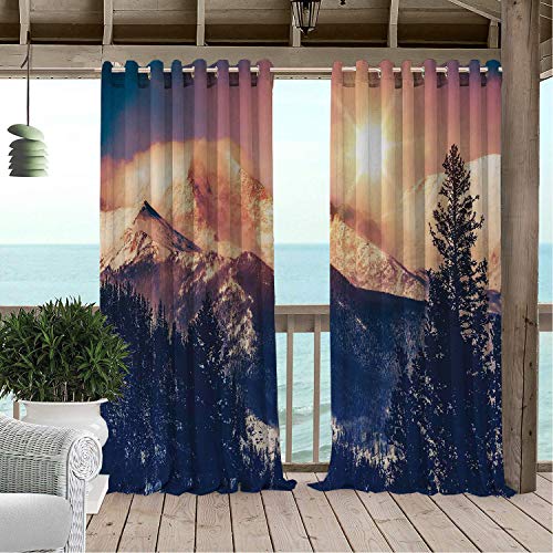 Linhomedecor Patio Waterproof Curtain Usa Nature Mountains In