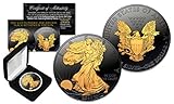 2018 BLACK RUTHENIUM 1 Oz 999 Silver American Eagle Coin 24K Gold Gilded 2-Sided