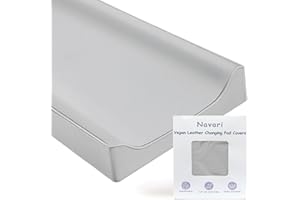Vegan Leather Changing Pad Cover - 31"X 16" - Waterproof Wipeable, Extra Thick & Portable & Non-Slip Diaper Mat - Fits Standa