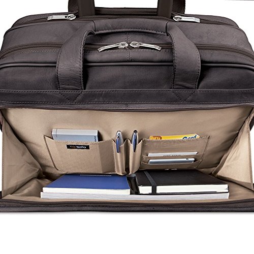 Solo New York Walker Leather Rolling Laptop Bag, Espresso Pricepulse