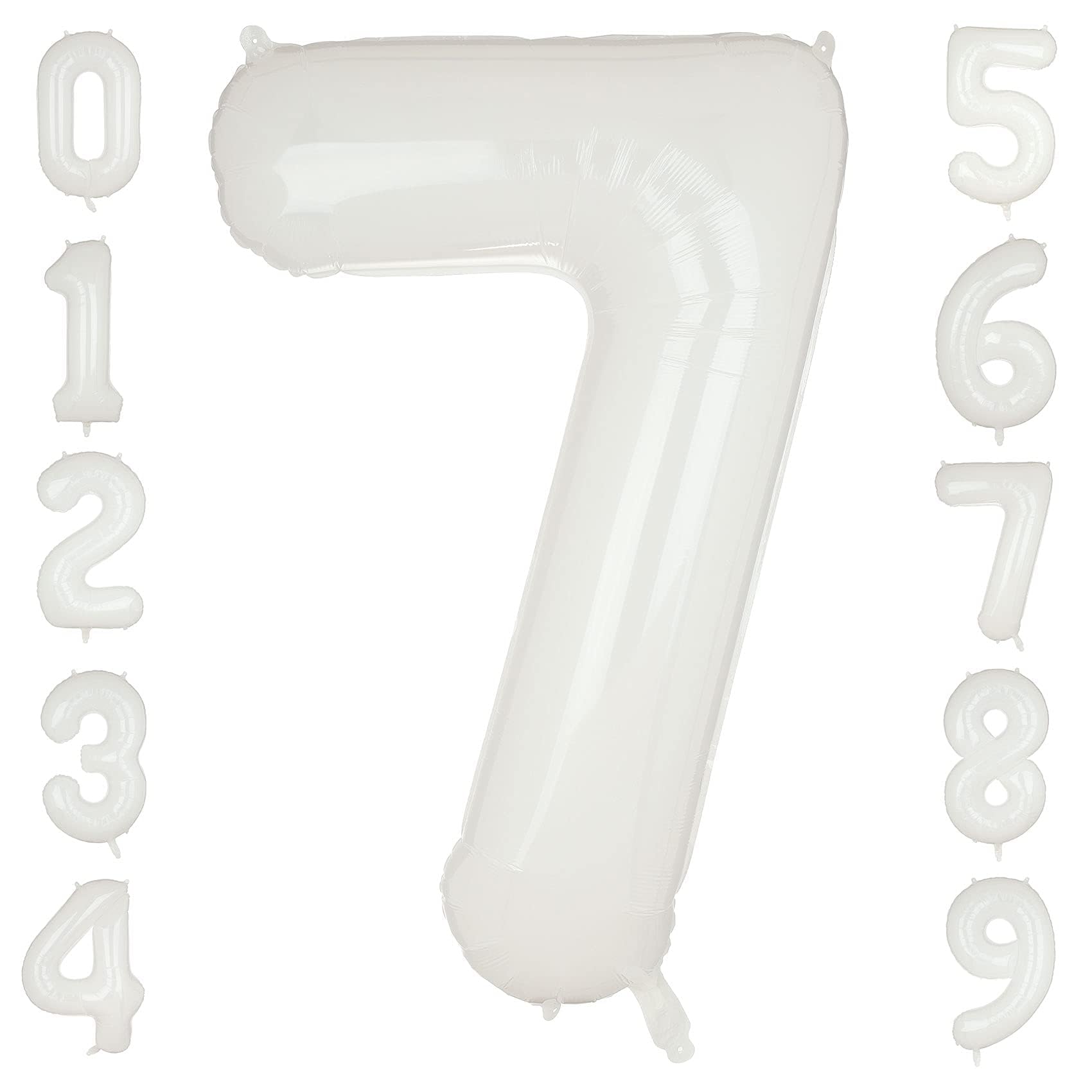 Large Foil Number 7 Balloons White Big Mylar Helium Balloon Birthdays Party Decorations Supplies 40 Inch