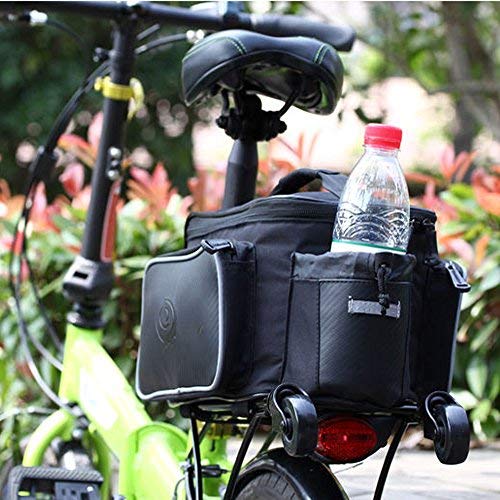 Meanhoo Bike Rack Bag- Waterproof- 1 Pcs Panniers for Bicycles Bicycle Seat Trunk Bag Saddle Bags for Cycling, Hiking, Travelling, Camping, Motorcycle, Black