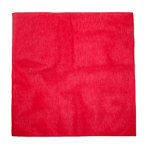 CTM Cotton All Purpose Solid Bandana (Pack of 5 of Same Color), White