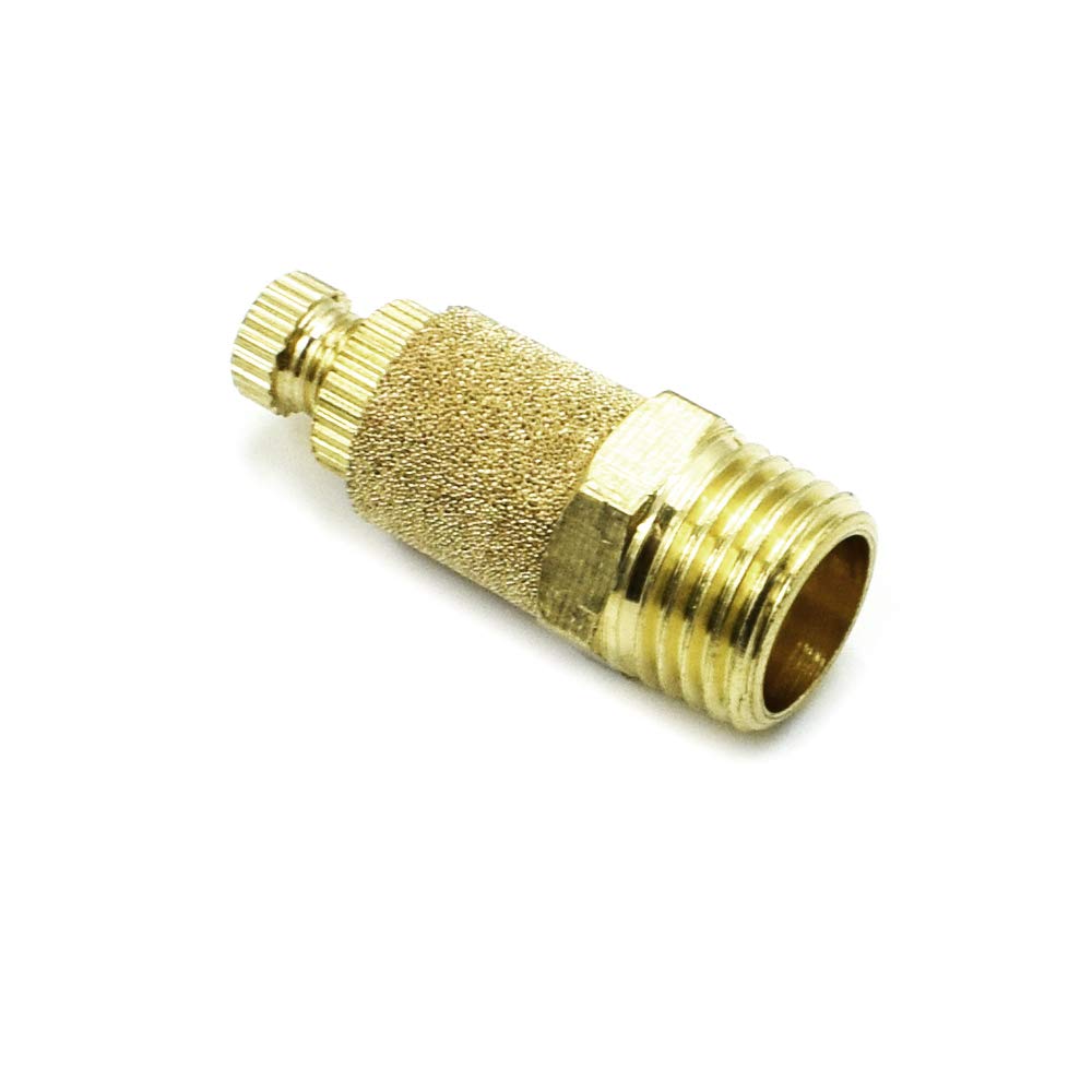 2 Pcs 33/64 Hex Top Adjustable Sintered Air Pneumatic Bronze Muffler with Brass Body LICTOP 1/4