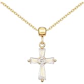 Aohik Dainty 14k Gold Choker Cross Charm Necklace for Women, Cross Gold Pendant Necklace Trendy Non Tarnish
