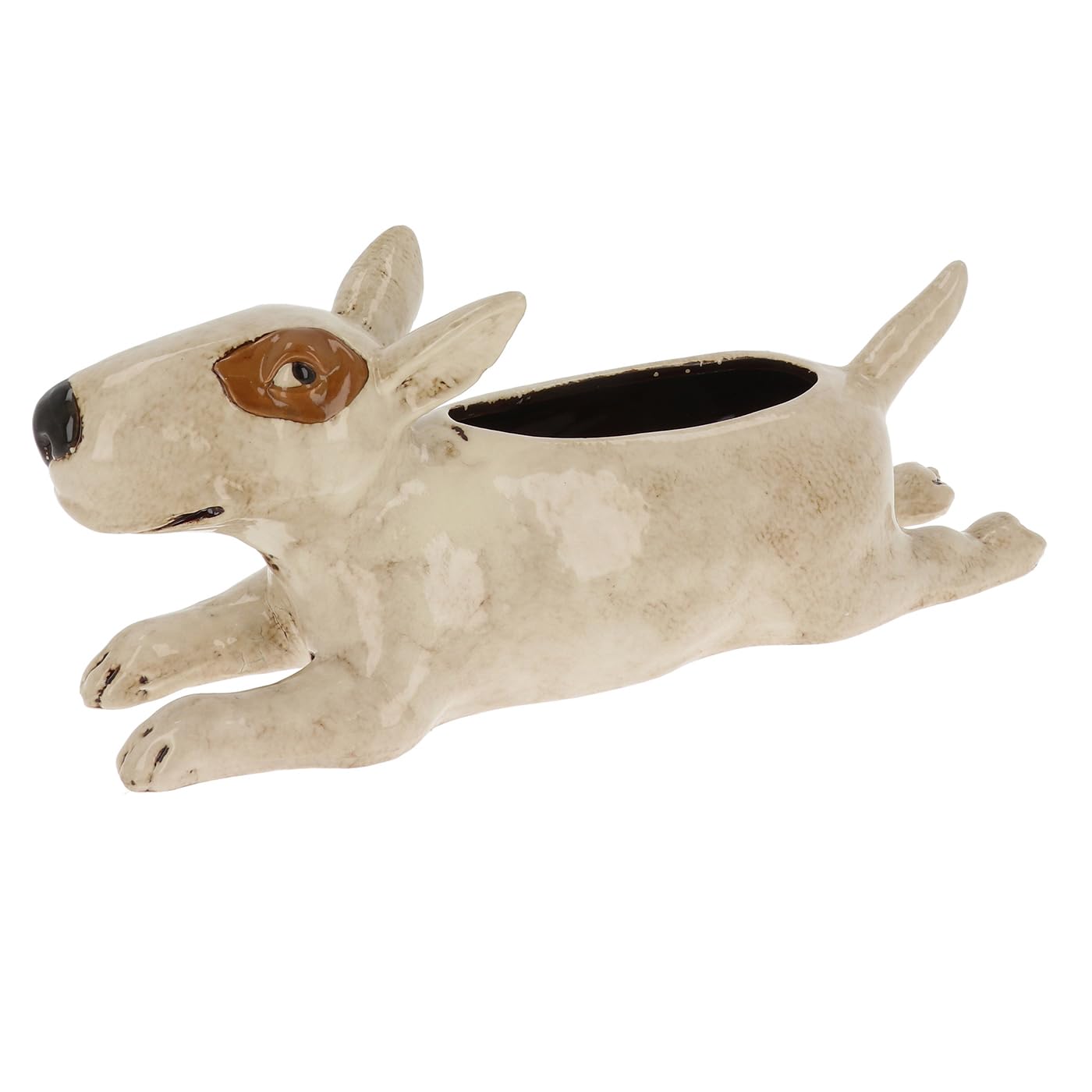 Village Pottery Top Dog Vase Collection - Boxer, Collie, Basset, Patch and More! (Patch)