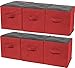 Greenco Foldable Storage Cubes Non-woven Fabric -6 Pack-(Red)